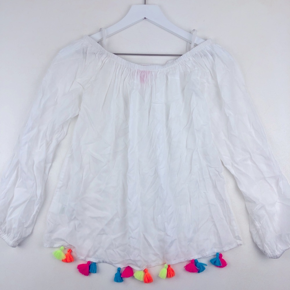 Lilly Pulitzer Enna Off The Shoulder Tassel Top